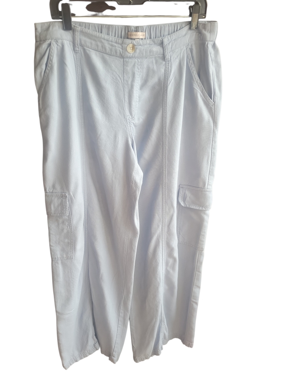 Sincerely Jules Light Blue Wide Leg Cargo Pants
